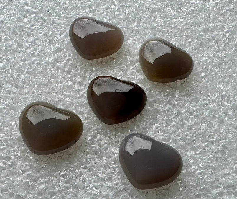 Botswana Agate 18mm Shaped Heart with Flat Back