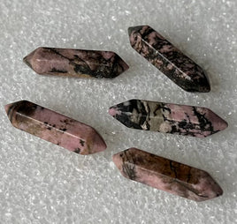 Rhodonite Double Terminated Carved Point