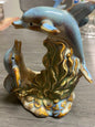 Playful Dolphins Figurine on Seaweed & Coral