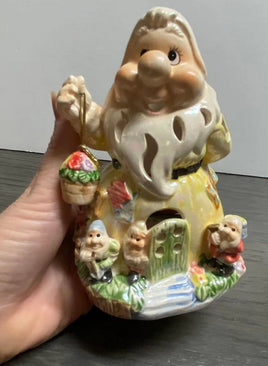 Garden Gnome Tea Light Candle Holder Yellow