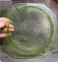 Vintage Uranium Glass Plate (Hocking)