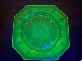 Vintage Uranium Glass Plate (Hocking)