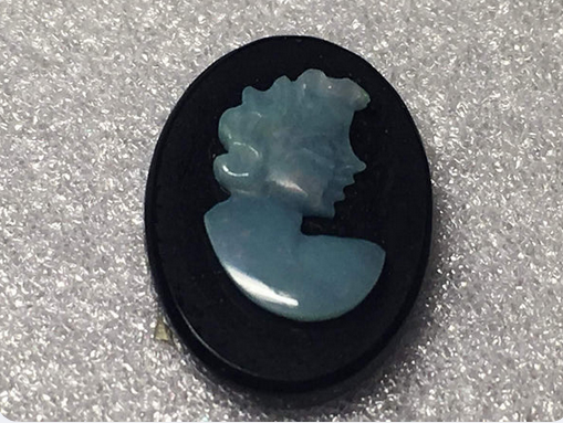 Carved Opal on Black Onyx 14x10mm Oval 2.75ct