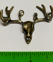 Metal Skull & Antlers Pendant