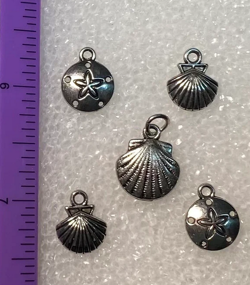 Set of (5) Sand Dollar/Shell Pendants