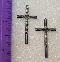 Set of (2) Silvertone Cross Pendants