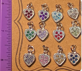 Set of (12) Heart Charms