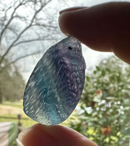 Hedgehog Hand-Carved Rainbow Fluorite #4