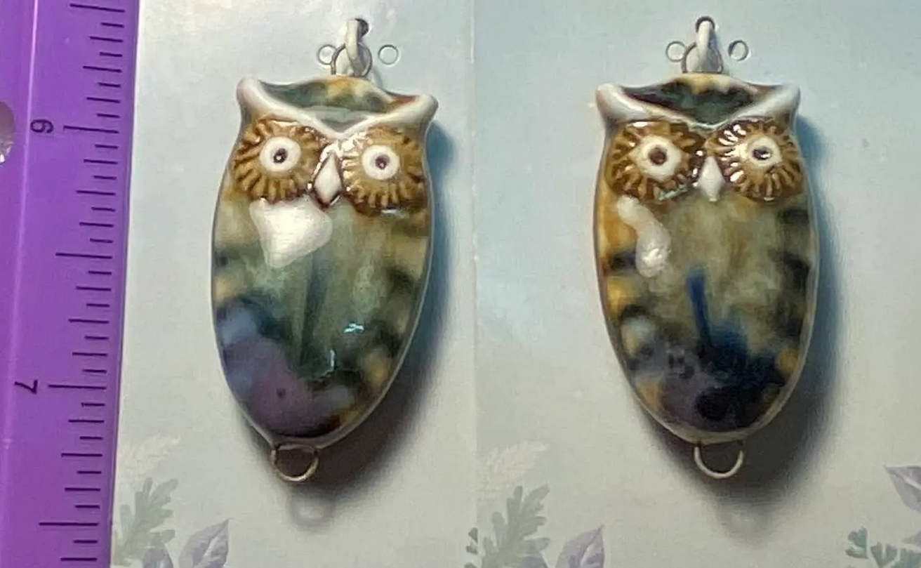 Ceramic/Glass Owl Pendant