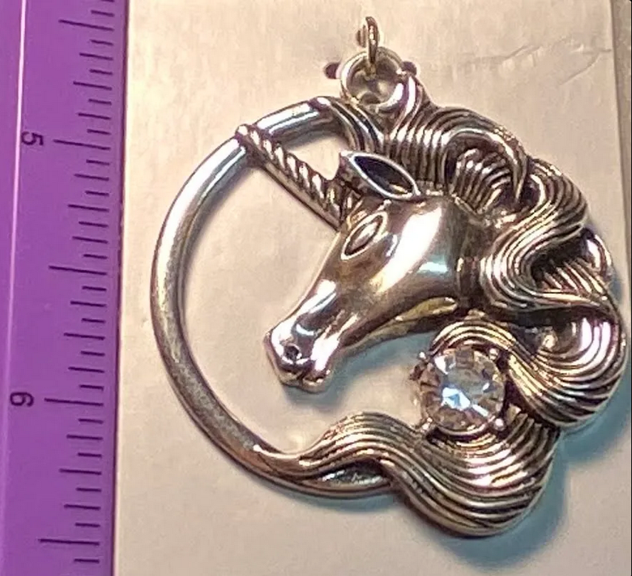 Silvertone Unicorn Pendant