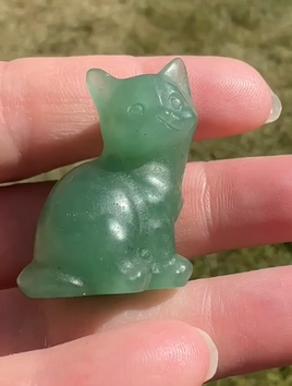 Green Aventurine Carved Cat