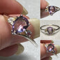 Sterling Silver 8x6mm Natural Pear Amethyst Ring Sz 10 #40