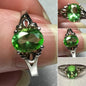 Sterling Silver 8x6mm Oval Lime Cz Ring Sz 7#33