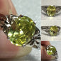 Sterling Silver 9x7mm Oval Lemon-Lime Cz Ring Sz 8-9 #3