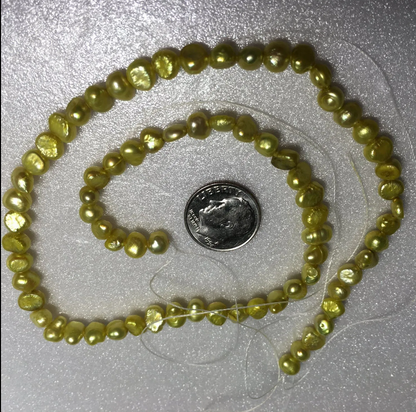 Yellow Freshwater Pearl Strand #7