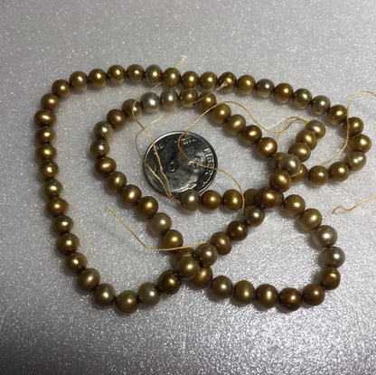 Golden Freshwater Pearl Strand #15