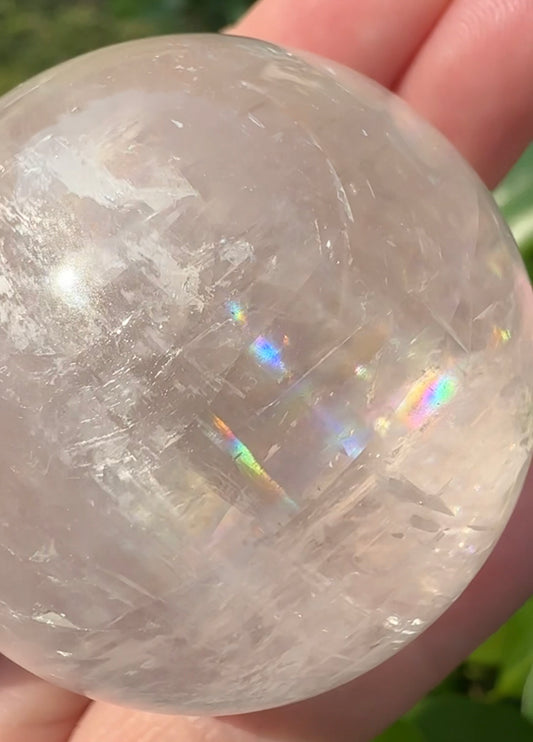 White Calcite Rainbow Sphere #3