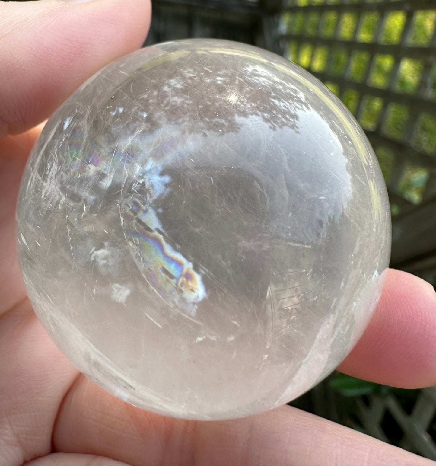 White Calcite Rainbow Sphere #1