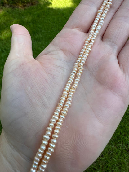 Peach Freshwater Pearl Strand #9