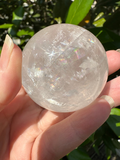 White Calcite Rainbow Sphere #4