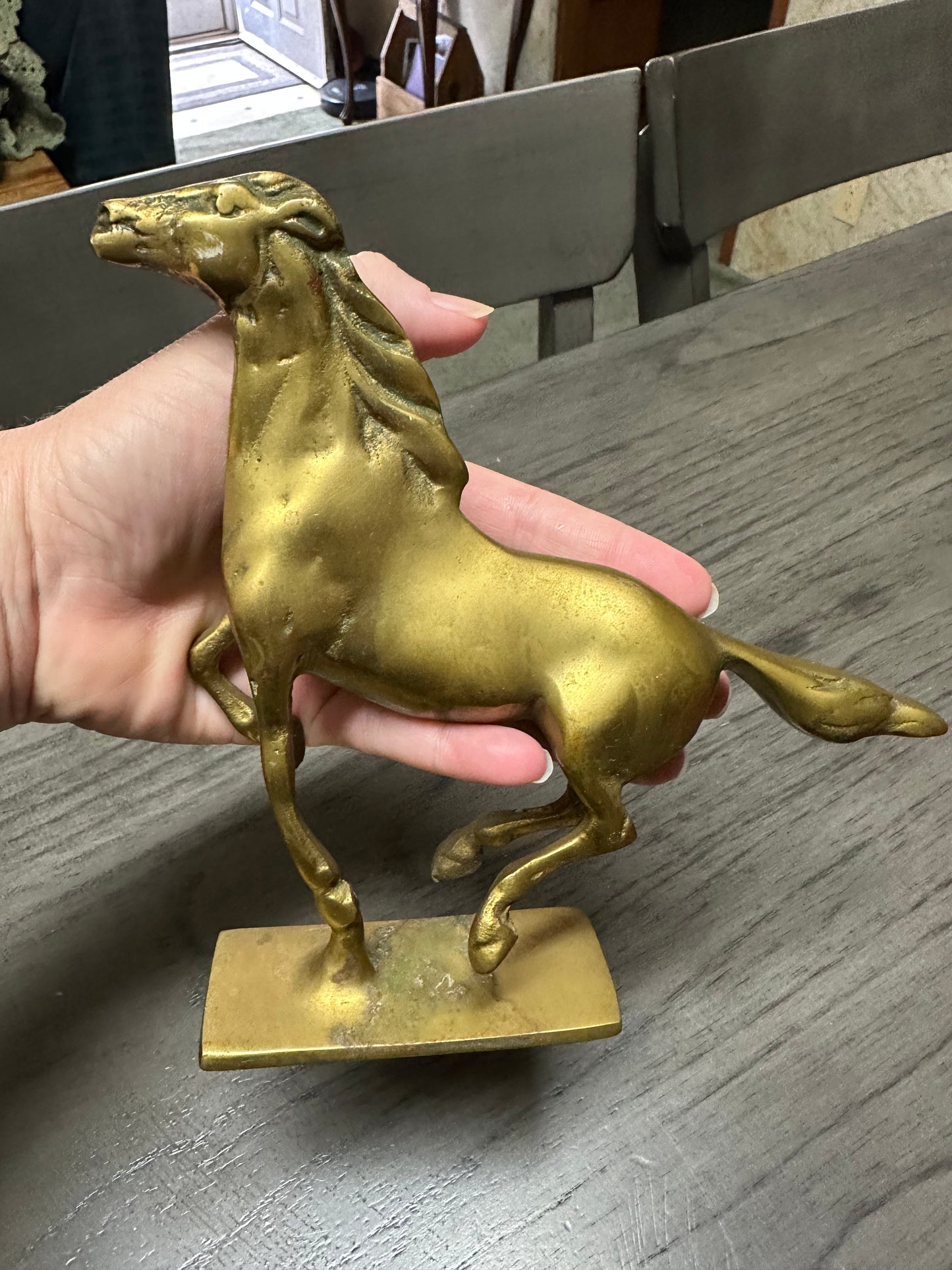 Vintage Brass Galloping Horse