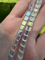 Czech Square Aurora Borealis Bead Strand