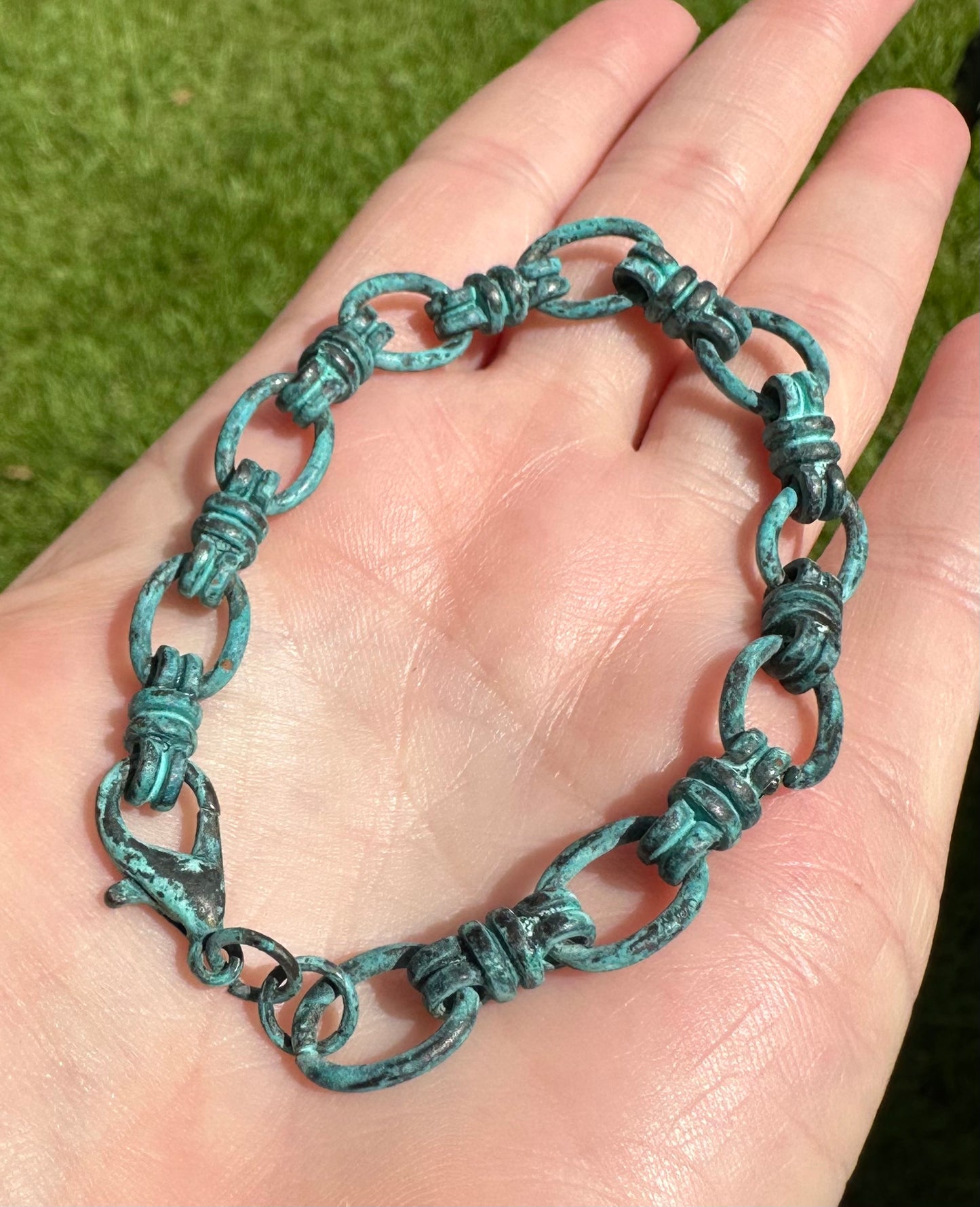 Weathered Link Metal Bracelet