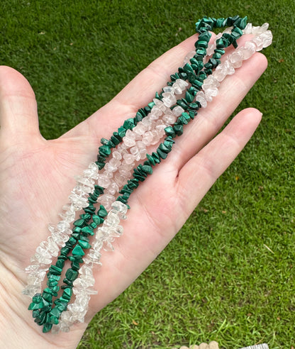 Rose Quartz/Malachite/Quartz Strand