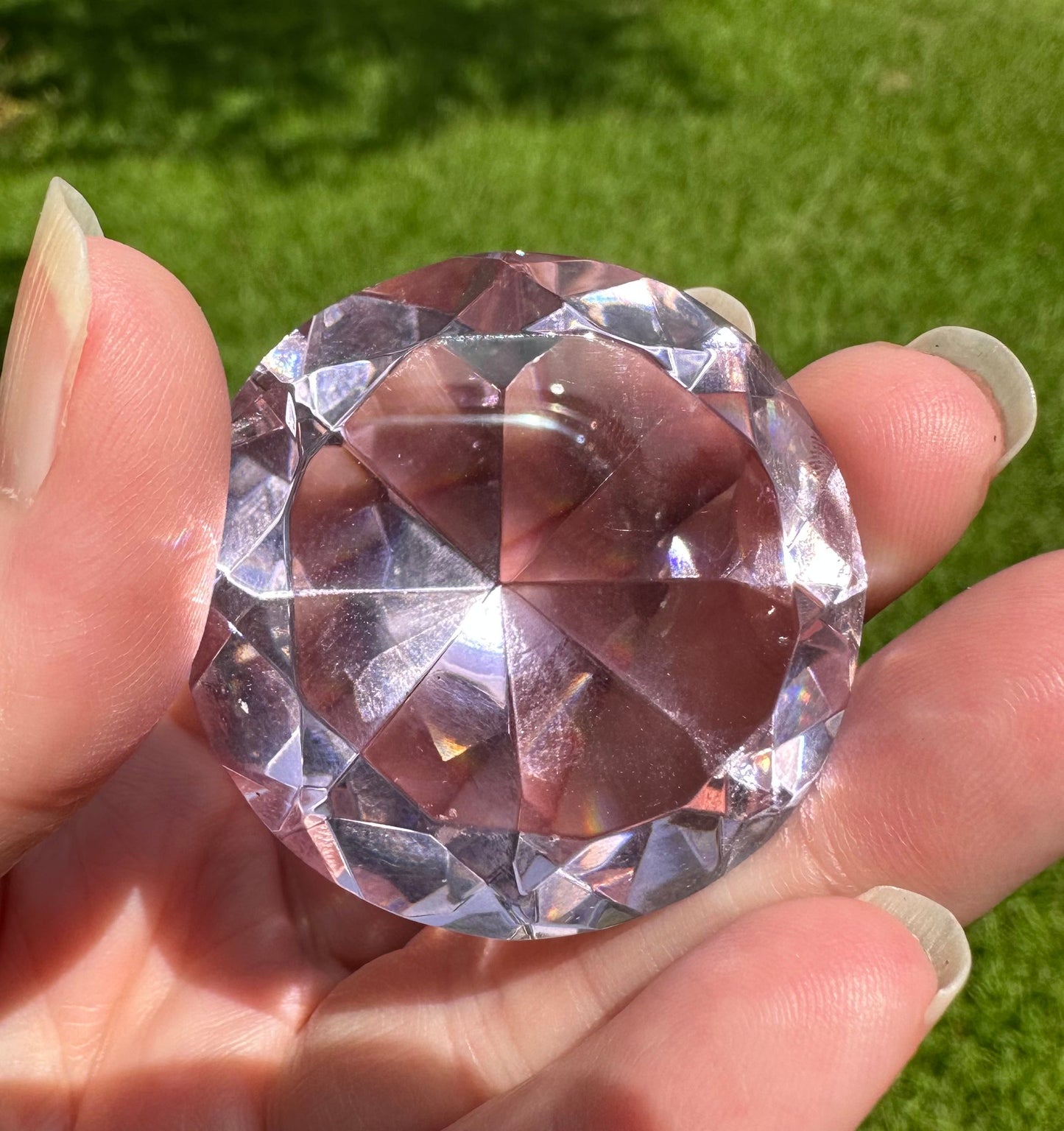 Light Pink Glass Gemstone Paperweight