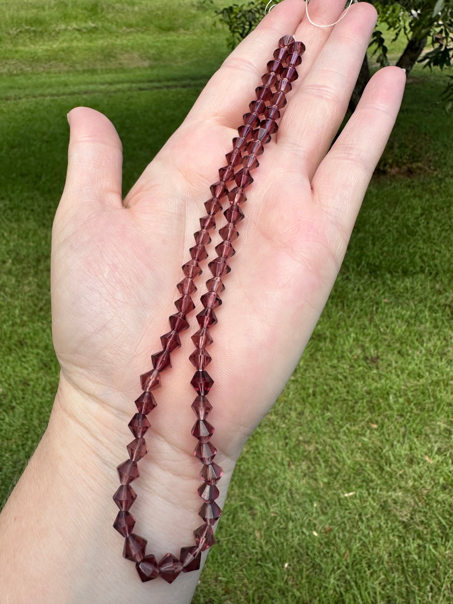 Amethyst Color Glass Strand of Beads