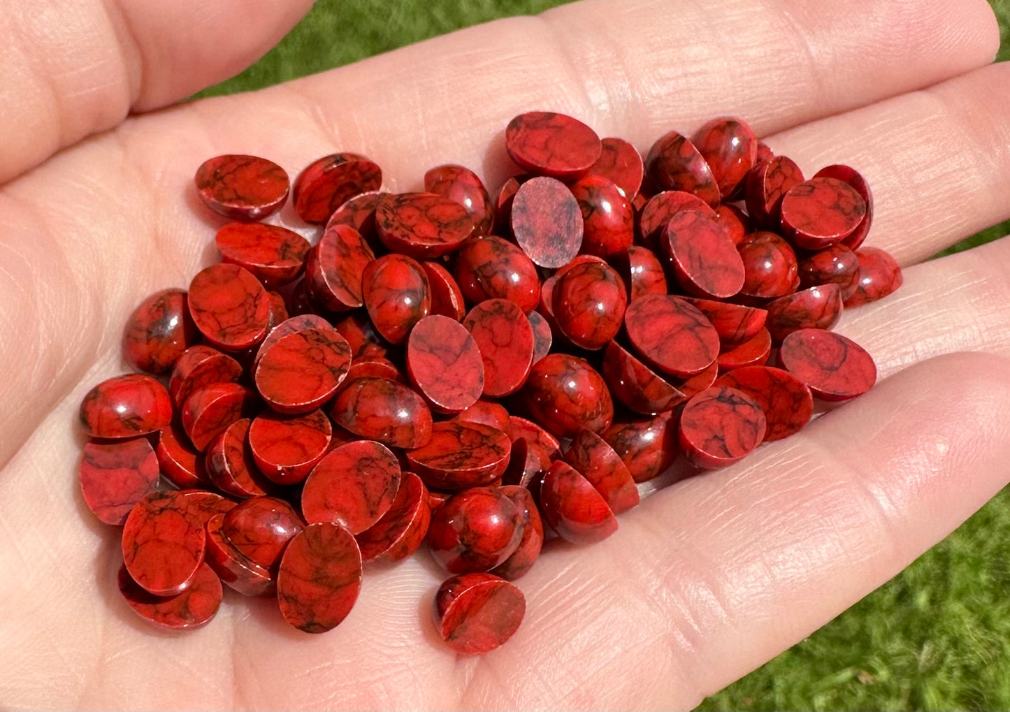 Lot of Red Plastic Flat-back Cabs