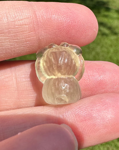 Mini Candy Fluorite Bear with Arms Up Carving