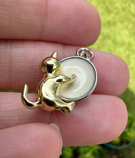 Kitty in Milk Bowl Pendant