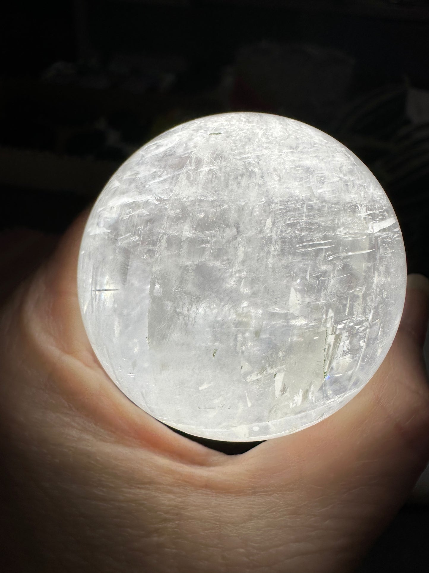 White Calcite Rainbow Sphere #6