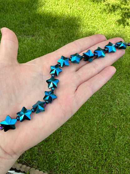 Blue Star Bead Strand