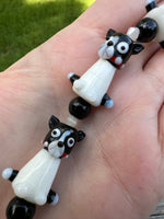 Black & White Dog Glass Bead Strand