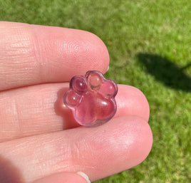 Mini Candy Fluorite Paw Print Carving