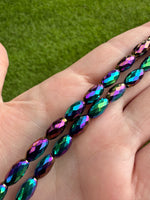 Faceted Multi-Color Tubular Glass Beads