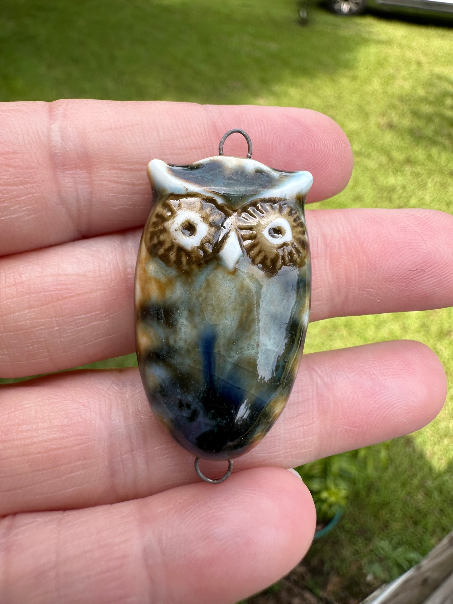 Ceramic/Glass Owl Pendant