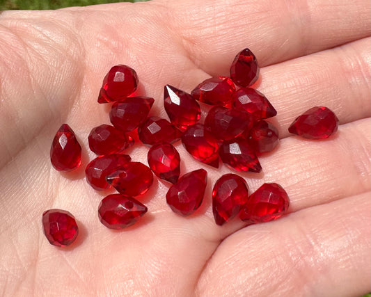 Red Quartz 9x6mm Briolette Pendant