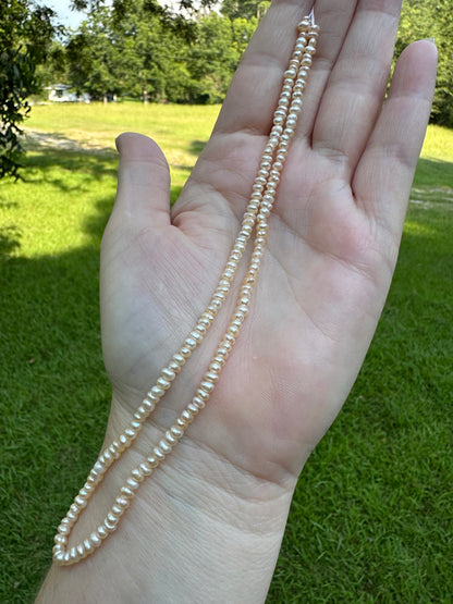 Peach Freshwater Pearl Strand #9