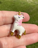 Pink and White Unicorn Pendant