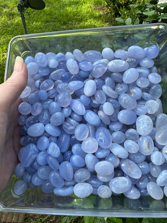 Blue Chalcedony Tumbles (20 Pack)