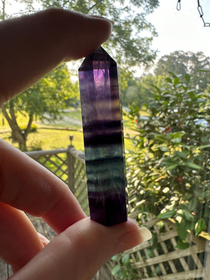 Rainbow Fluorite Crystal Point #1