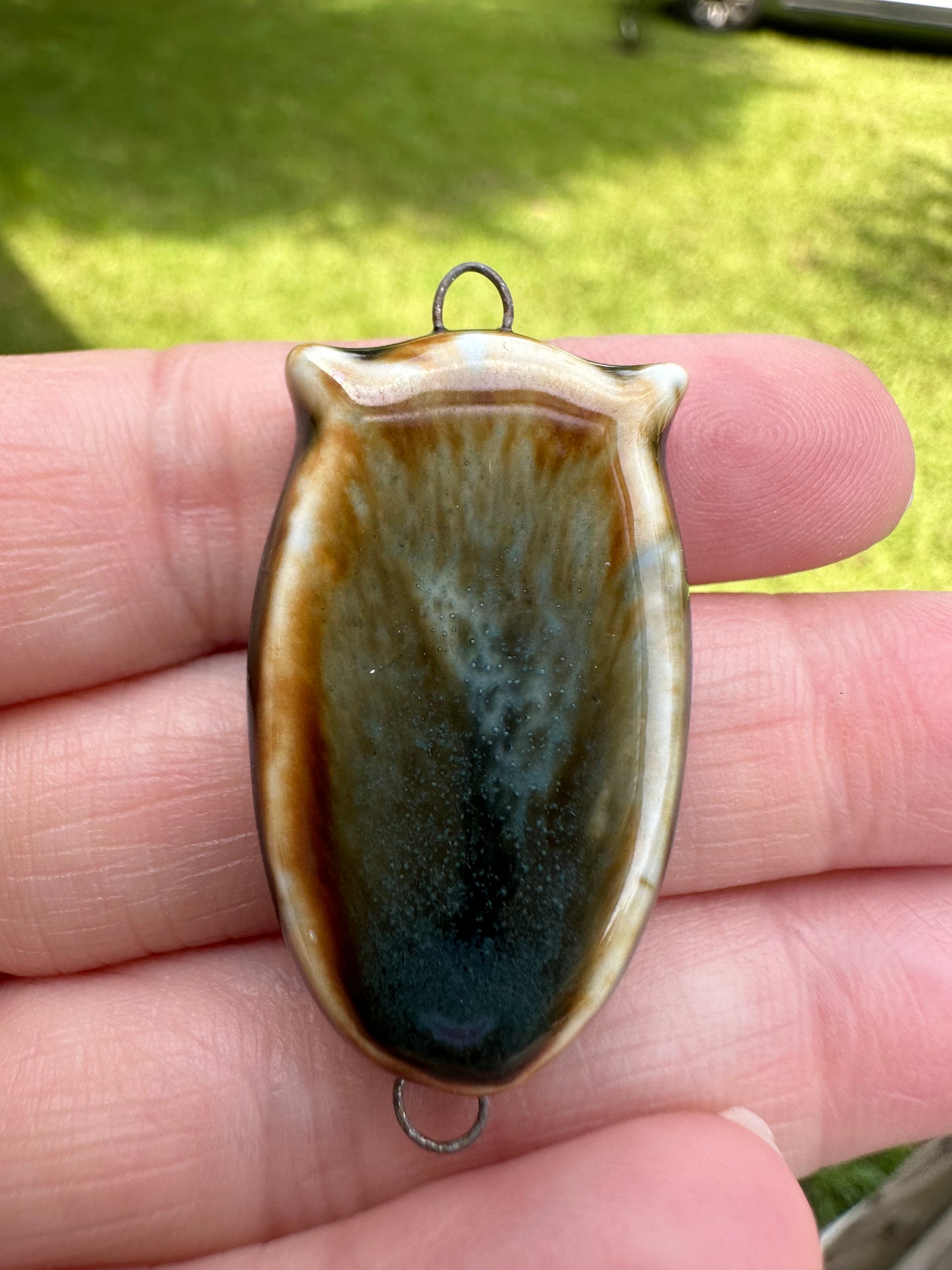 Ceramic/Glass Owl Pendant