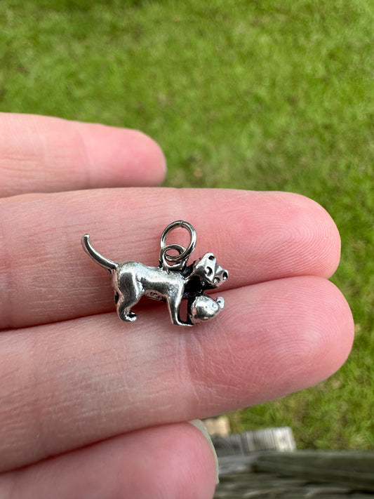 Silvertone Kitty Charm