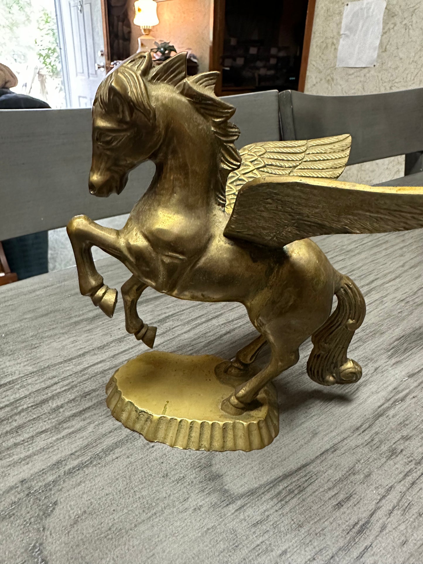 Vintage Brass Rearing Pegasus