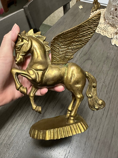 Vintage Brass Rearing Pegasus