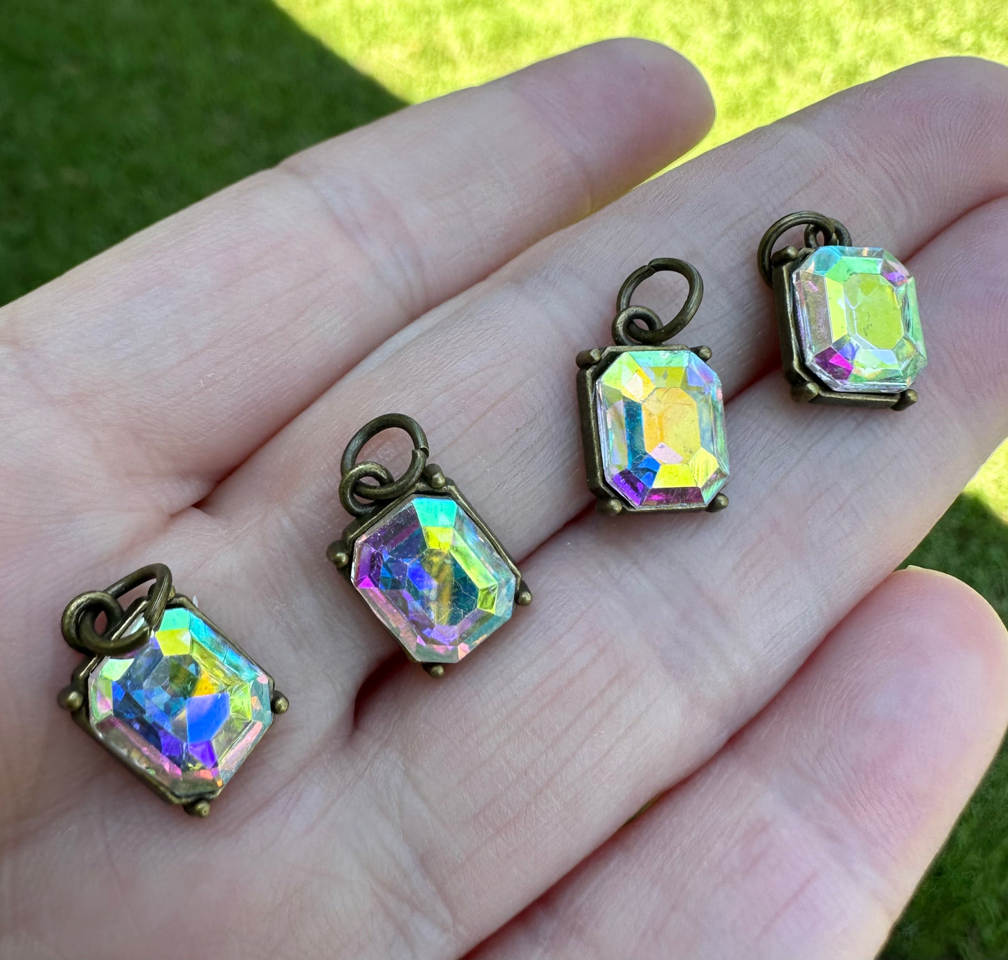 Octagon Multi-Color Charm/Pendants (4)