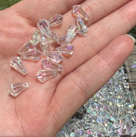 Lot of Plastic Aurora Borealis Teardrop Beads